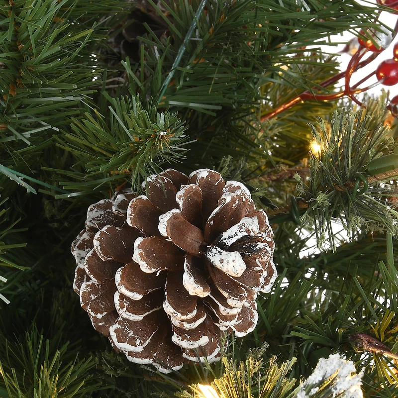 3ft. Pre-Lit Meadow Basin Artificial Christmas Tree in Tall Planter, Warm White LED Lights