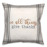 Give Thanks Fall Throw Pillow