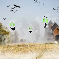 Glitzhome® 3.3ft. Halloween Metal Mesh Glow in Dark Ghost Family Yard Stake Set