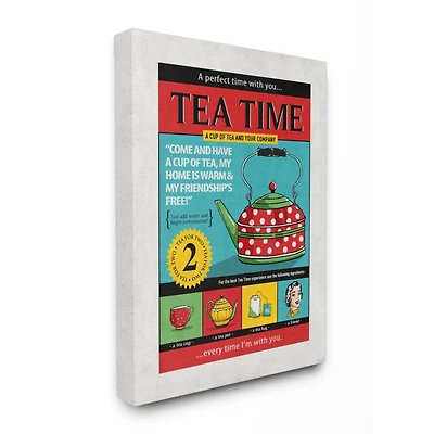 Stupell Industries Tea Time Vintage Comic Book Canvas Wall Art