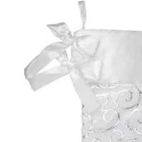 20.5" Silver Filigree Christmas Stocking