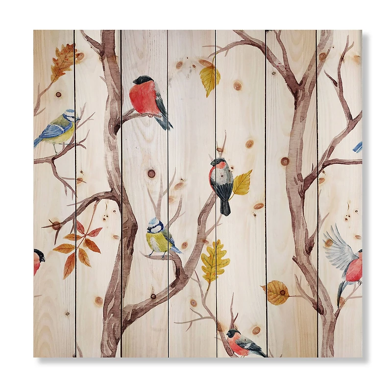 Designart - Fall Trees and Little Birds