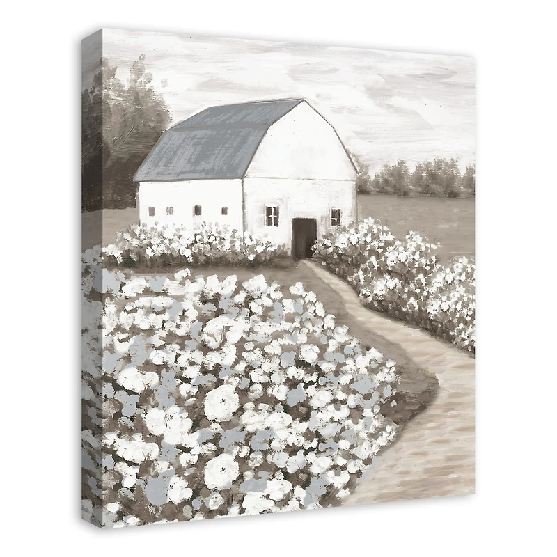 Cool Toned Barn Canvas Wall Art