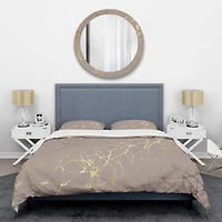 Designart 'Golden Marble Design II' Mid-Century Duvet Cover Set