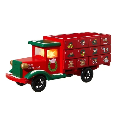 Glitzhome® 14.5" Christmas Truck Countdown Décor