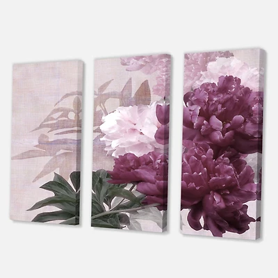Designart - Vintage Purple and Pink Flowers I