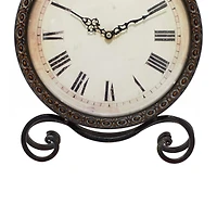 17" Brown Metal Rustic Clock