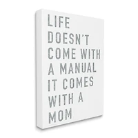 Stupell Industries Doesn't Come With Manual Mom Appreciation Phrase Grey Text Canvas Wall Art