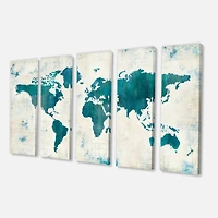 Designart - Discover the World Map in Blue