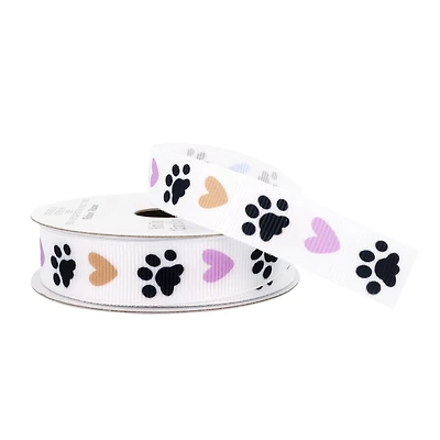5/8" x 7yd. Grosgrain Paw Print Ribbon by Celebrate It™