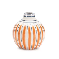 Orange Multi-Striped Stone Vase Set