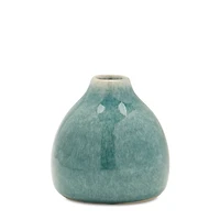 Blue Green Ceramic Bud Vase Set