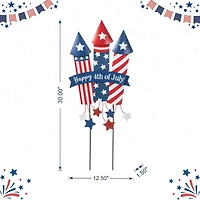 Glitzhome® 30" Patriotic Firecracker Yard Stake