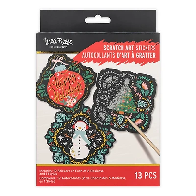 Brea Reese™ Holiday Motifs Scratch Art Stickers