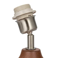 Hello Honey® 16.75" Natural Brown Cut Out Ceramic Table Lamp with Linen Shade