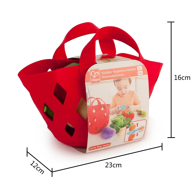 Hape Toddler Vegetable Basket Kitchen Food Playset