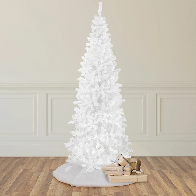 7.5ft. Unlit White Georgian Pine Pencil Artificial Christmas Tree