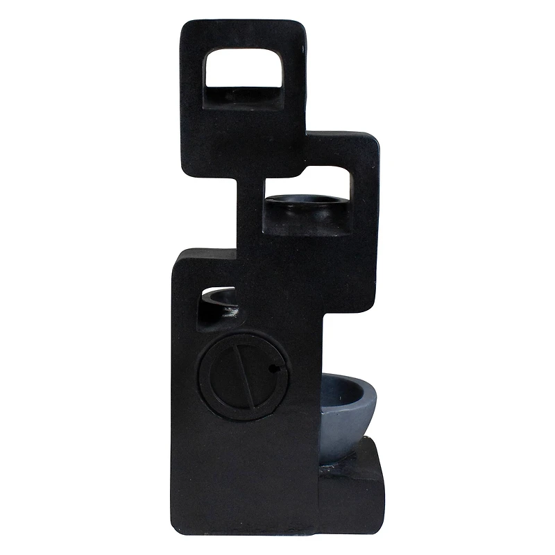 32" Black & Gray 4-tier Modern Outdoor Garden Water Fountain