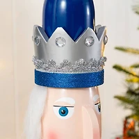 Glitzhome® 42"H Wooden Christmas Blue Dressed King Nutcracker