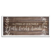 Stupell Industries Faith Family Friends Quote Wood Pattern Rustic Phrase Framed Wall Art