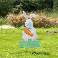 Glitzhome® 30" Easter Metal Bunny Yard Stake