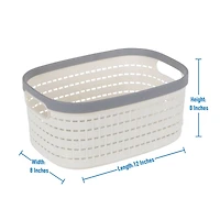 Simplify Medium White Basket Storage Tote, 2ct.
