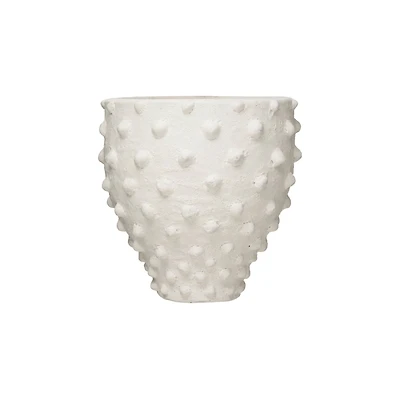 Hello Honey® 10" Textured Polka Dot Terra Cotta Planter