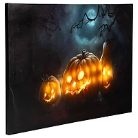 Spooky Jack-o-Lanterns LED Canvas Wall Art