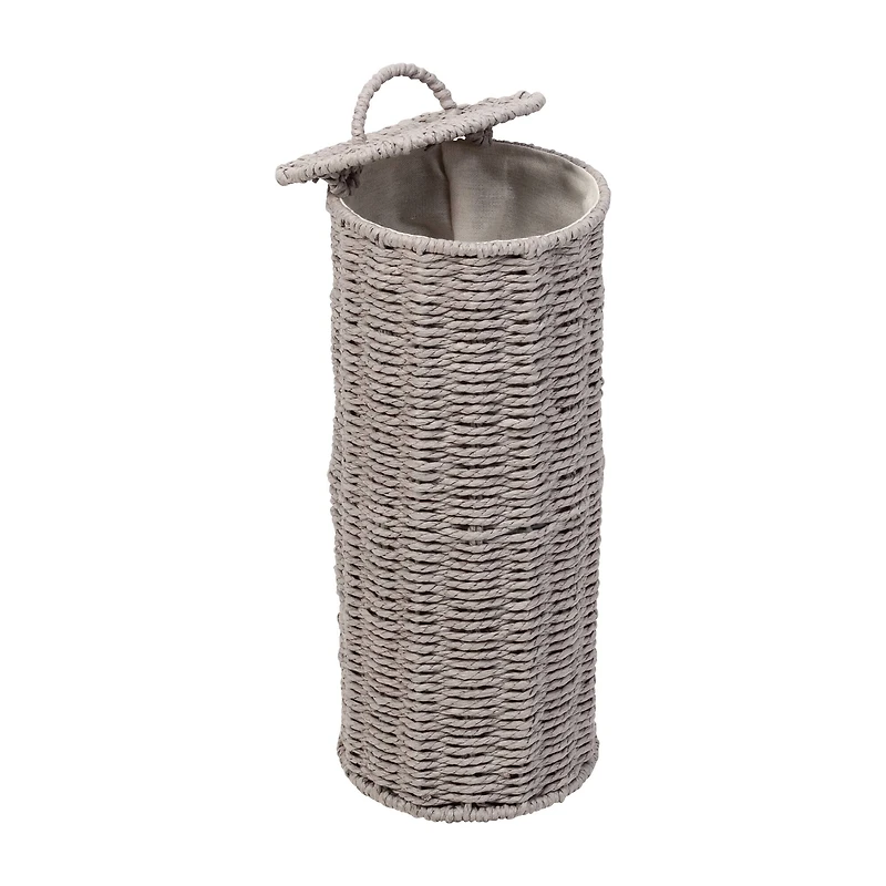 Honey Can Do Gray 7 Piece Twisted Paper Rope Woven Bathroom Storage Basket Set