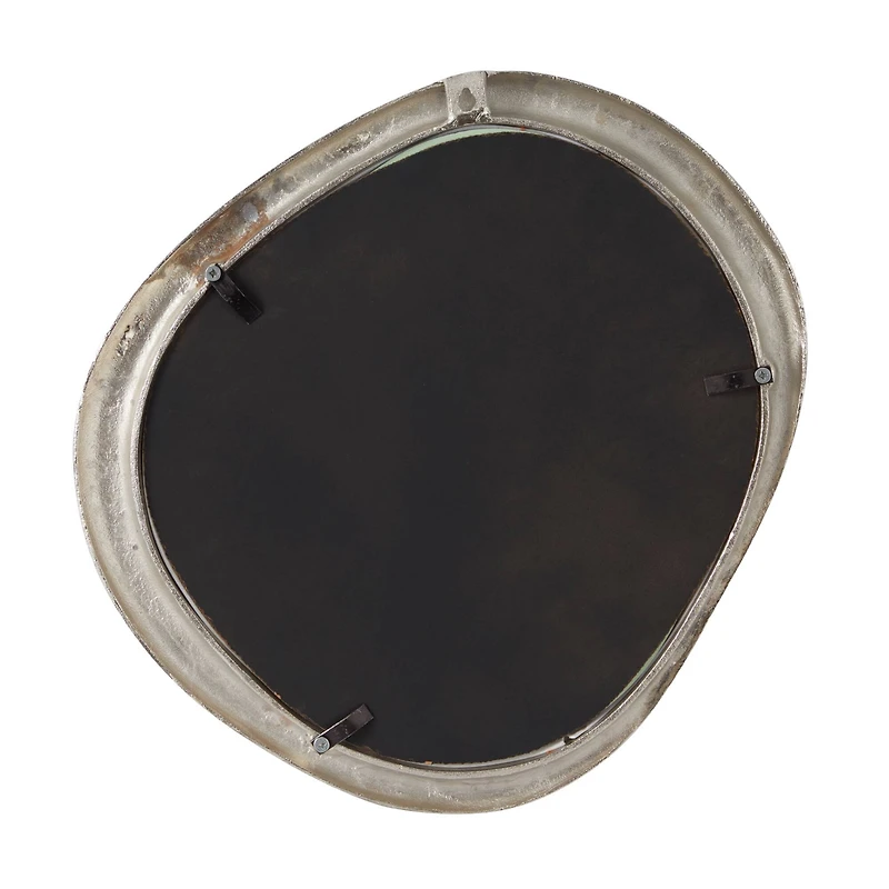 Silver Aluminum Abstract Wall Mirror Set of 3 23", 20", 15"