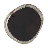 Silver Aluminum Abstract Wall Mirror Set of 3 23", 20", 15"