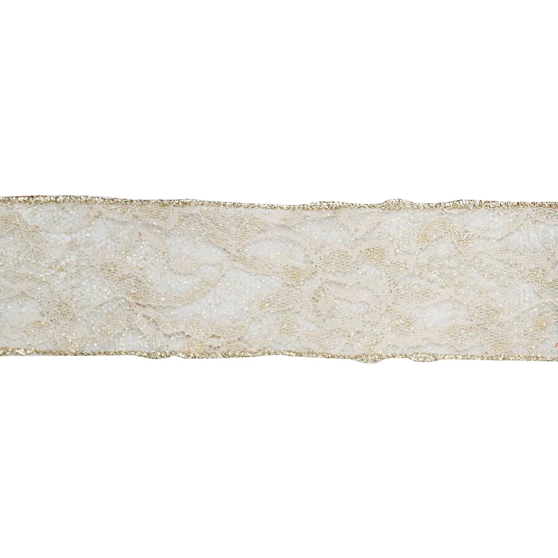 2.5" x 20ft. Linen Lace Wired Ribbon by Celebrate It®