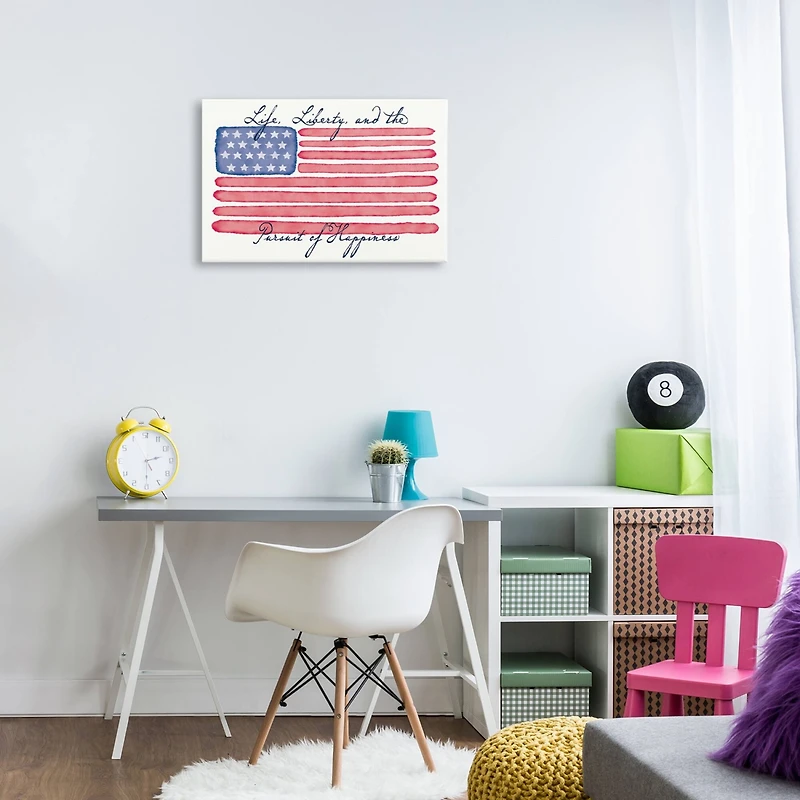 Stupell Industries All American Patriotic Phrase Canvas Wall Art