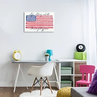 Stupell Industries All American Patriotic Phrase Canvas Wall Art