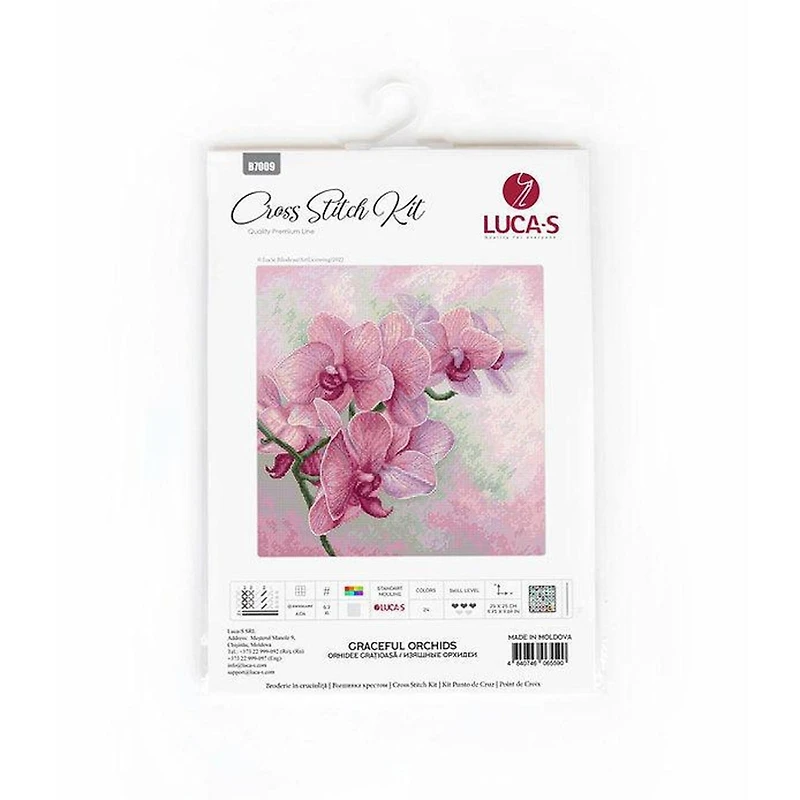 Luca-s Graceful Orchids Counted Cross Stitch Kit