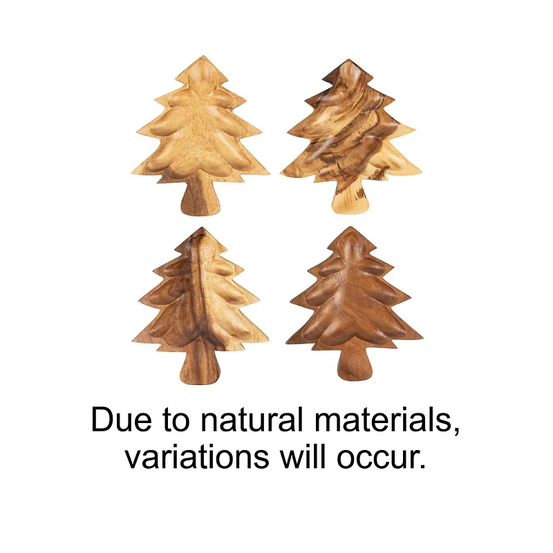 Hello Honey® Acacia Wood Christmas Tree Shaped Serving Bowl