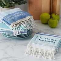 DII® Beach House Vibes Embellished Dishtowel Set