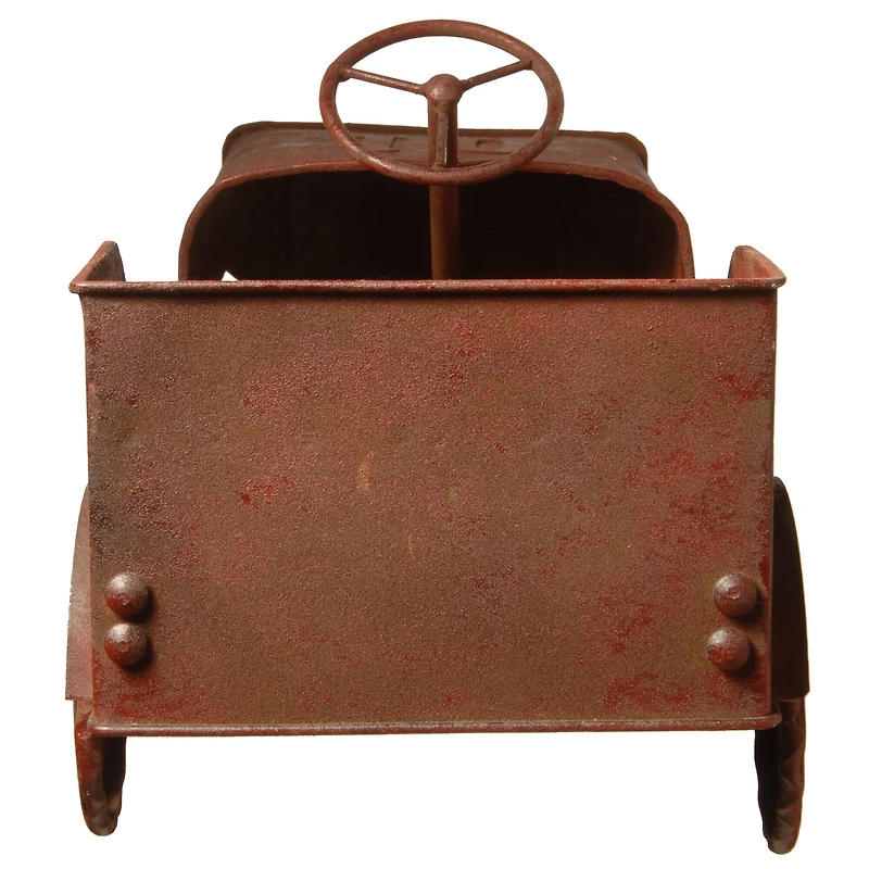 14" Metal Car Lawn Ornament & Candleholder