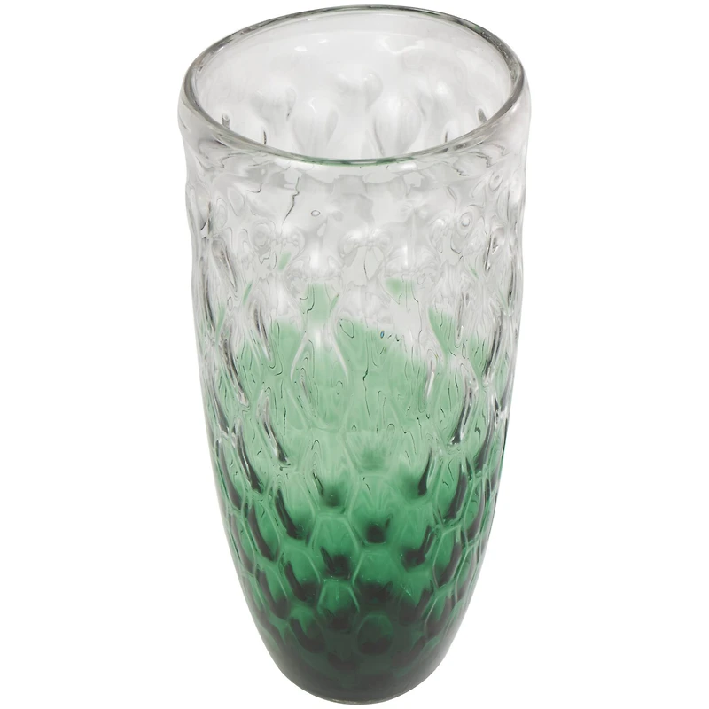 24" Green Ombre Handmade Glass Vase