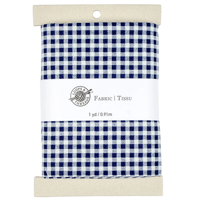 Navy & White Checkered Cotton Fabric Bundle by Loops & Threads™