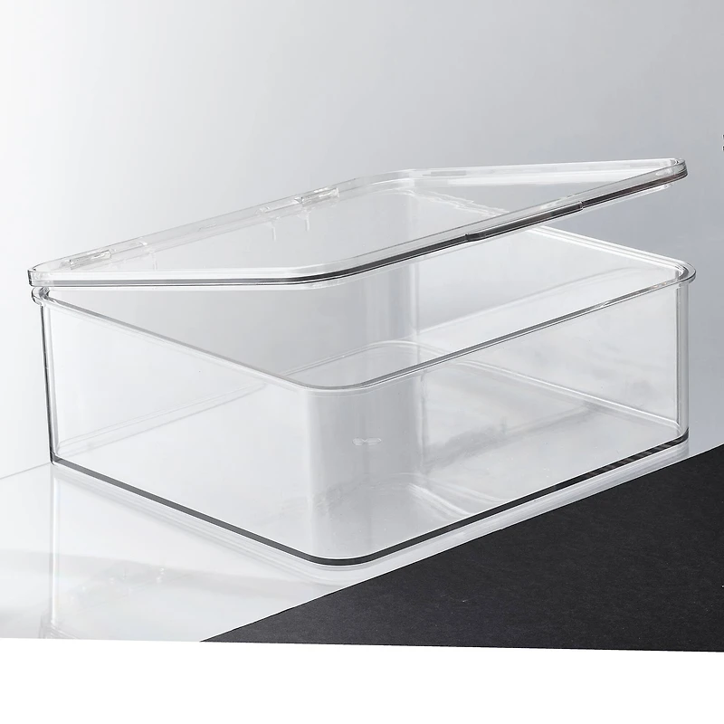 Small Clear Stacking Plastic Case with Hinged Lid by Simply Tidy®