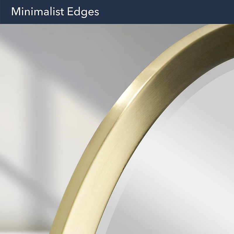 Head West Oval Brushed Gold Metal Framed Bathroom Mirror