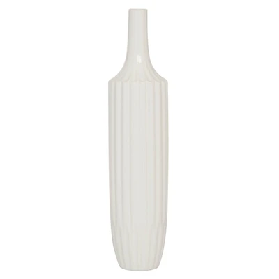 23" White Ceramic Modern Vase