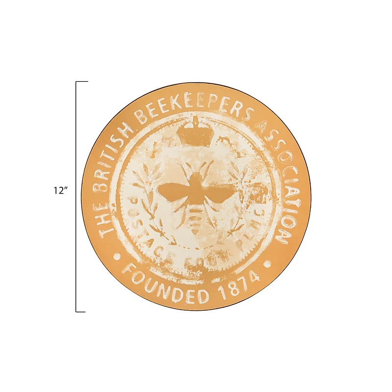 British Beekeepers Association Round Tin Wall Accent
