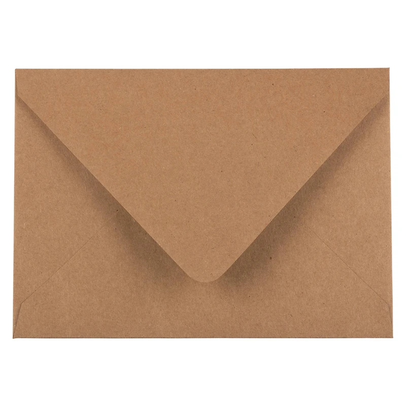 JAM Paper 4.75" x 6.5" Brown Kraft Recycled V-Flap Invitation Envelopes, 100ct.
