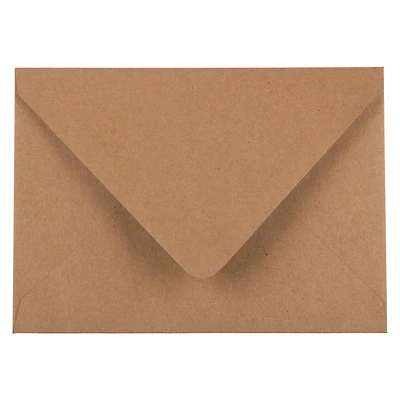 JAM Paper 4.75" x 6.5" Brown Kraft Recycled V-Flap Invitation Envelopes, 100ct.