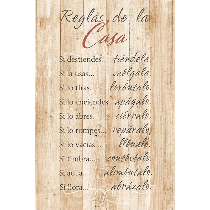 Reglas De La Casa: Rules of the House Plaque with Easel