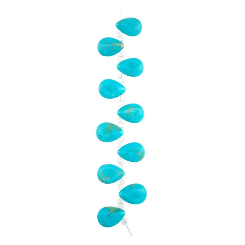 Turquoise Dyed Reconstituted Howlite Teardrop Beads, 17mm by Bead Landing™