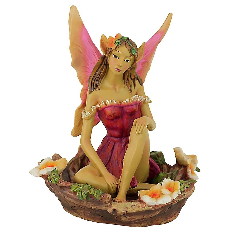 Design Toscano 9" Red Fairy of Acorn Hollow Statue