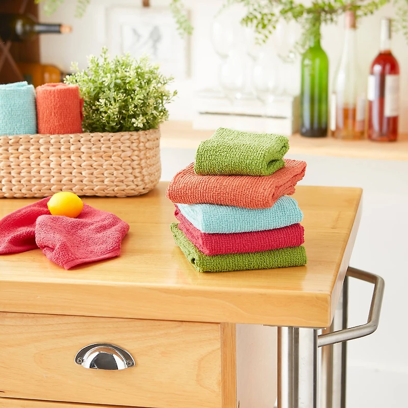 DII® Assorted Bright Bar Mop Dishtowel & Dishcloth (Set of 8)
